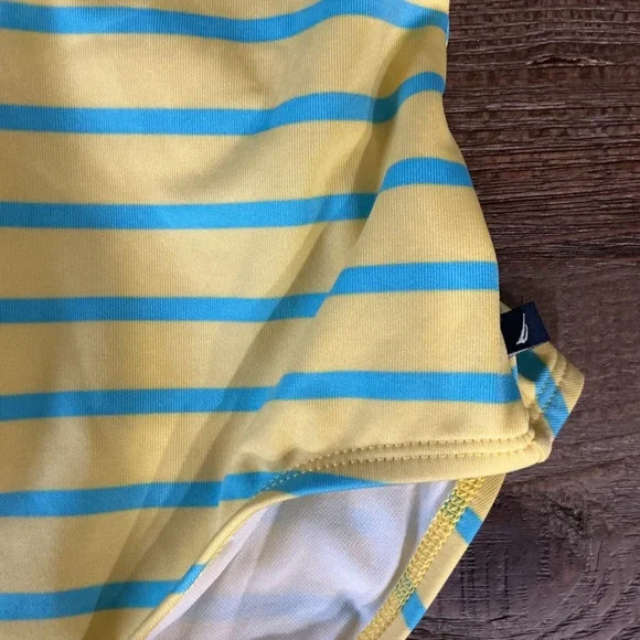 Nautica Yellow and Blue Striped Swimsuit Size 16 - Picture 2 of 8